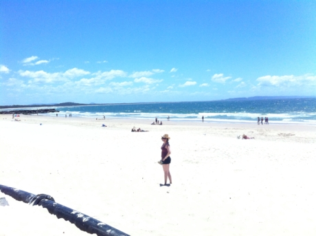 Amy on the beach in Noosa